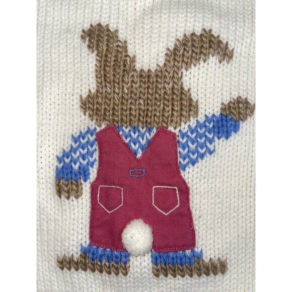 Vintage Ocean Pacific Kids Unisex Size 4 Knit Sweater Bunny Rabbit Easter - Picture 5 of 8